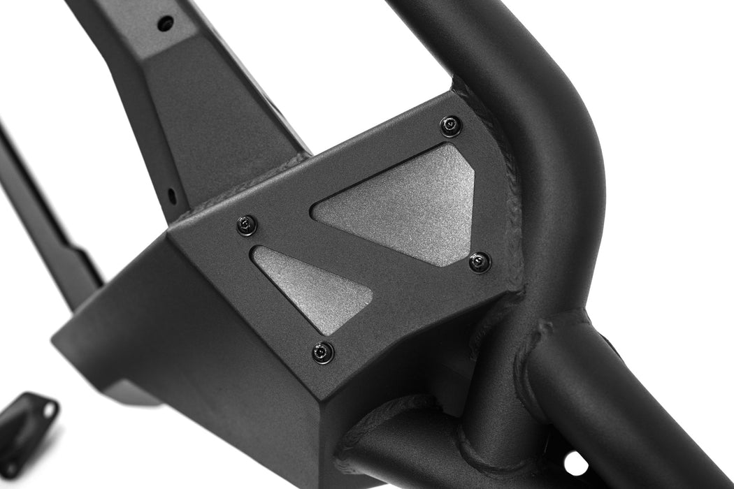 Detail image of prerunner style features on the 2023+ Chevy Colorado Tube Front Bumper