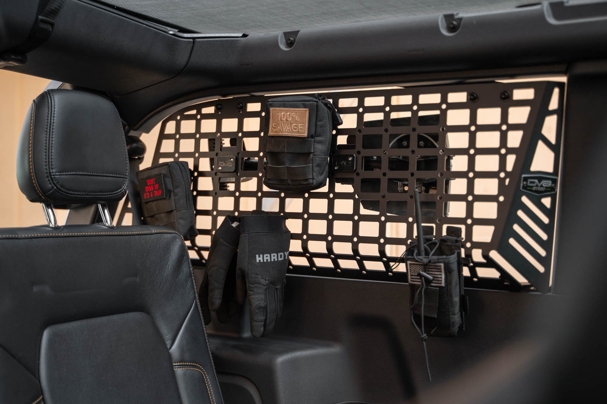 Bronco Window Rattle 2021-2024 Bronco Rear Window Pocket Molle Panels | 2-Door | DV8 Offroad