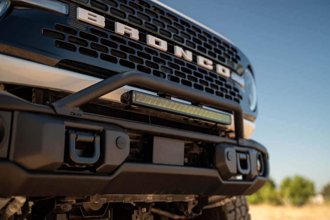 Amber Elite Series Light bar on the Capable Bull Bar for the Ford Bronco