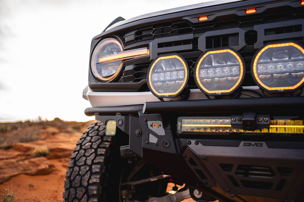 "R" cutout on the Ford Bronco Raptor with Tube Front Bumper