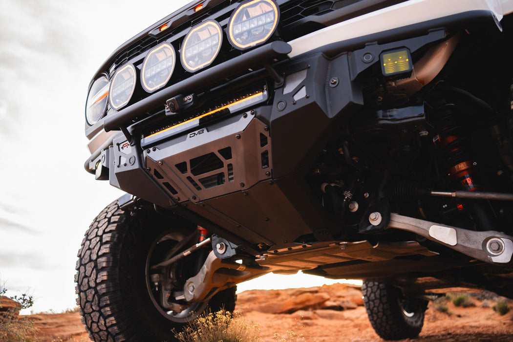 Integrated Skid plate on the Ford Bronco Raptor with Tube Front Bumper