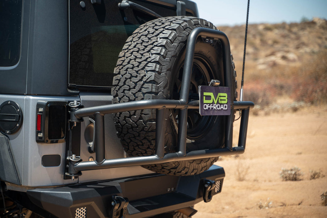 EYOUHZ Jeep Wrangler JK Oversize Spare Tire Carrier - Holds Up To 40 Inch Tires For 2007-2018 Models