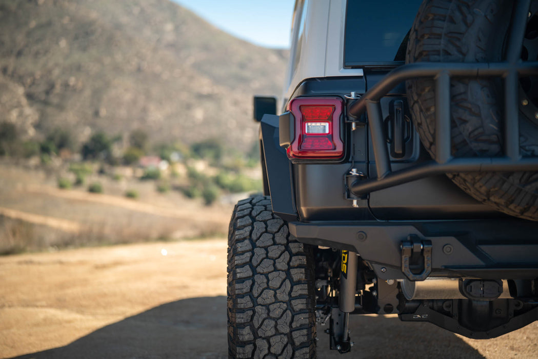 Heavy-Duty Steel Rear Fender Flares For 2018-2026 Jeep Wrangler | Bolt-On Armor In Black Powder Coat