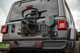 Jeep Wrangler JL Tailgate Reinforcement Molle Panel Installed with shovel attached