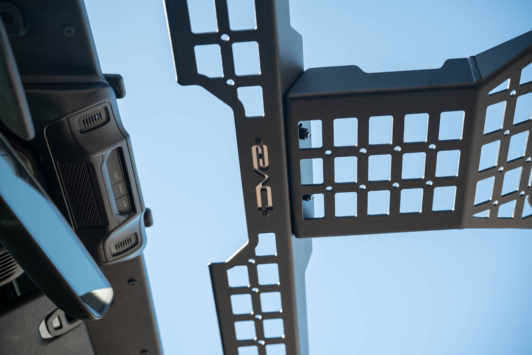 Jeep Wrangler & Gladiator Overhead Molle Panel with clear blue sky above.