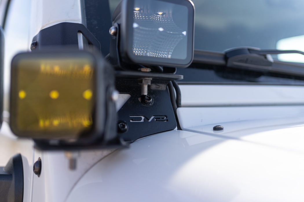 Image showing DV8 logo on the 2007-2018 Jeep Wrangler JK Dual Pod Light Mounts