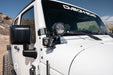 Installed 2007-2018 Jeep Wrangler JK Dual Pod Light Mounts with dual lights installed
