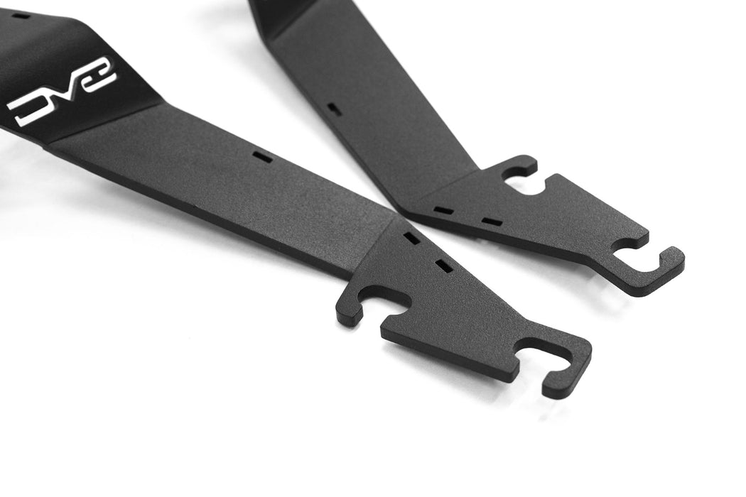 Detail view of hood hinge mounting of the 2024+ Toyota Land Cruiser Ditch Light Brackets