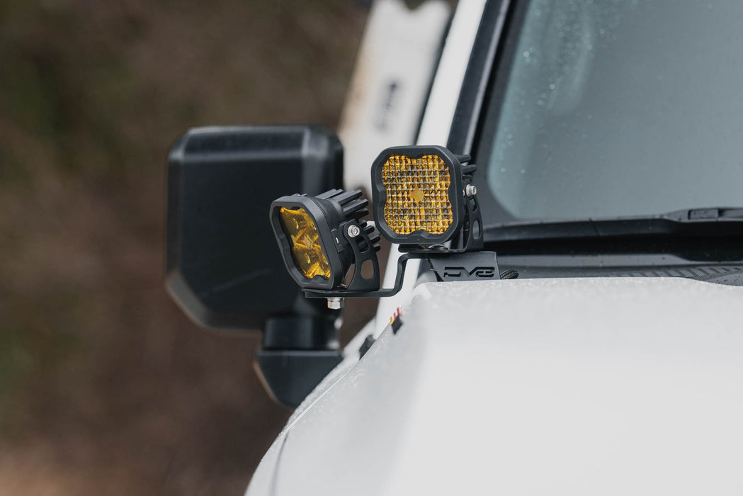 2024+ Toyota Land Cruiser Ditch Light Brackets shown installed with off road lights