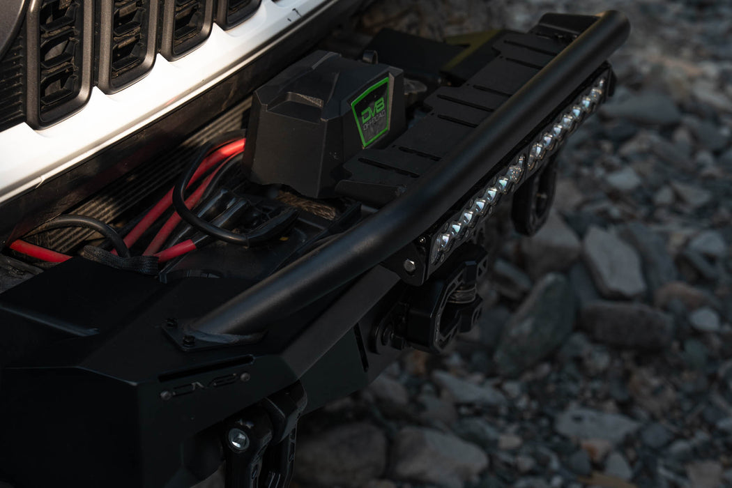 Universal Spec Series Bull Bar installed on Spec Series bumper, installed along with winch