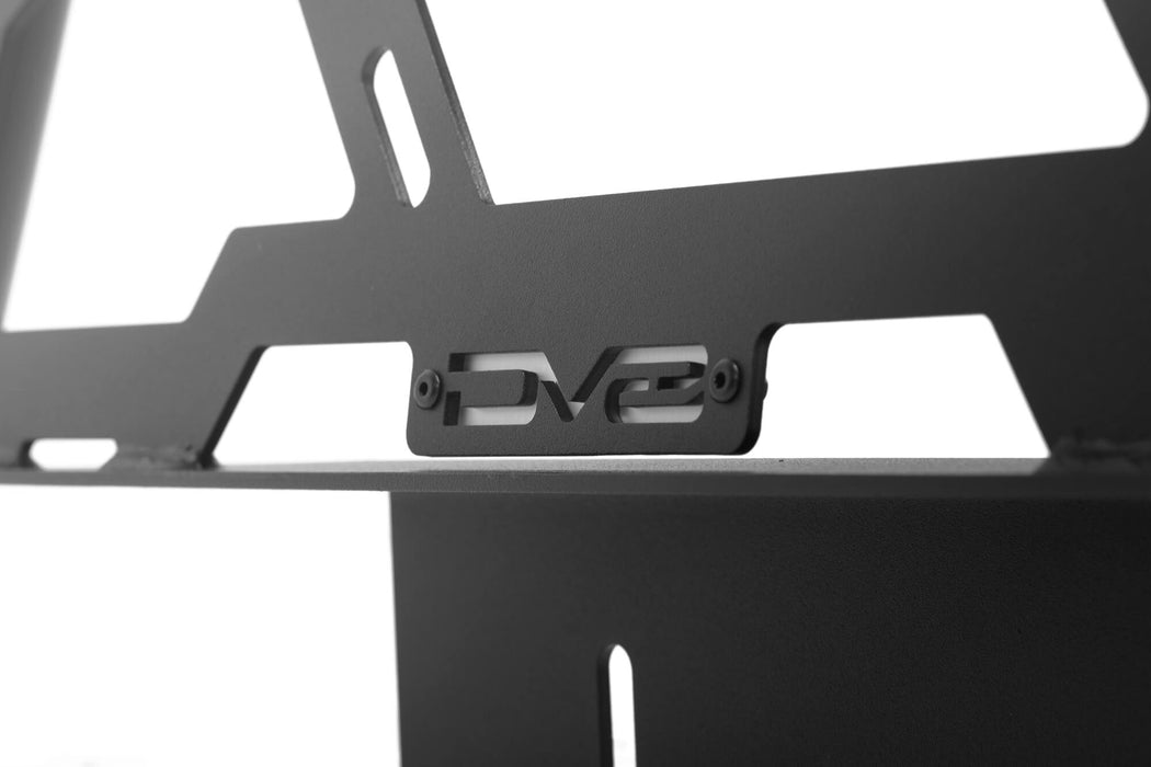 DV8 Logo Cutout on the Universal MTO Series Mid-Size Truck Bed Rack. uninstalled