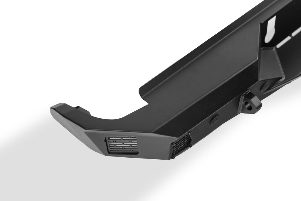 Top view of driver's side of the Spec Series Rear Bumper for 2023 and newer Chevy Colorado and GMC Canyon prior to installation