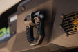 Close up view of DV8 D-Ring shackle installed on 2022+ Toyota Tundra Spec Series Rear Bumper