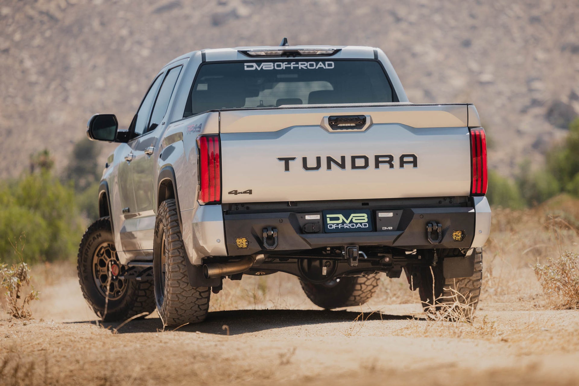 Toyota Tundra driving the dirt roads with Toyota Tundra Spec Series Rear Bumper installed