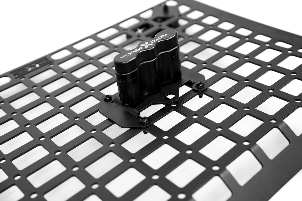 Universal Molle Panel Rotopax Mount shown with Rotpax jug mount on molle panel
