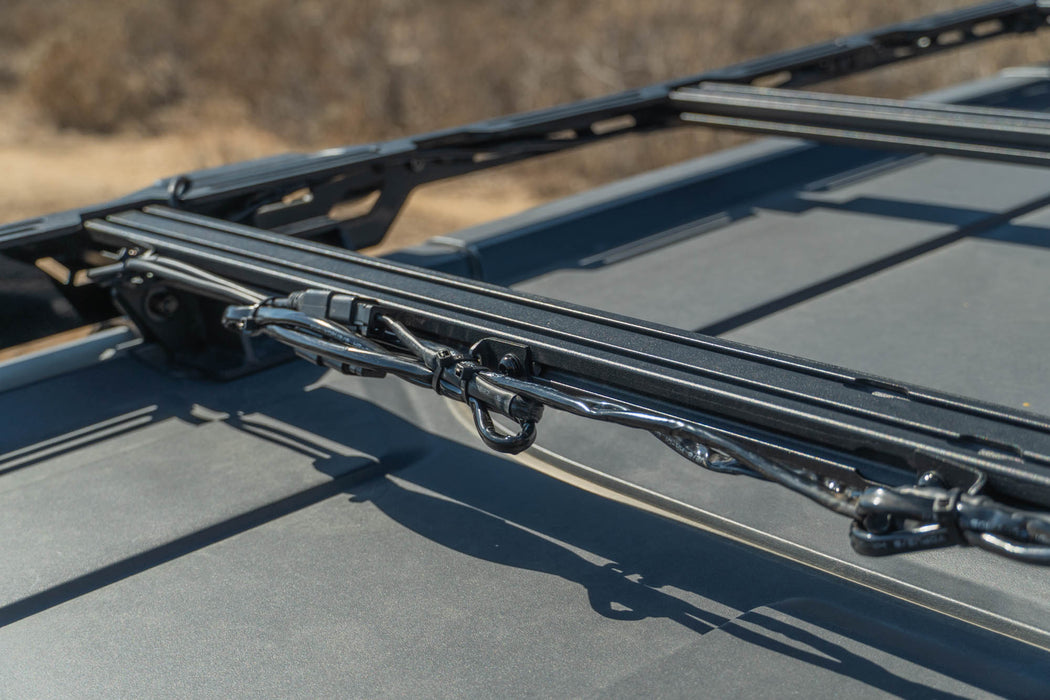 View of wiring attached to front of crossbar using DV8 Zip Tie Tabs 