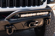 Universal Spec Series Bull Bar installed to DV8 Spec Series bumper with light bar attached