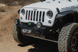DV8 Xtract 9.5k Synthetic Rope Winch insalled on Jeep Rubicon with upgraded bumper