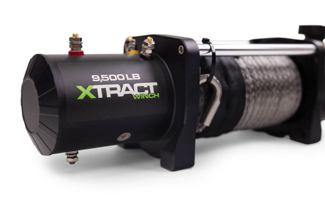 Detail view of DV8 Offroad Xtract 9.5k Synthetic Rope Winch 