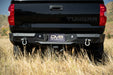 Up close image of the 2014-2021 Tundra Rear Bumper with D-ring's attached to the mounts.