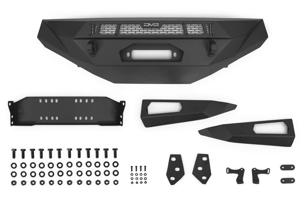 Our 2014-2021 Toyota Tundra front bumper and all mounting hardware against a white background.