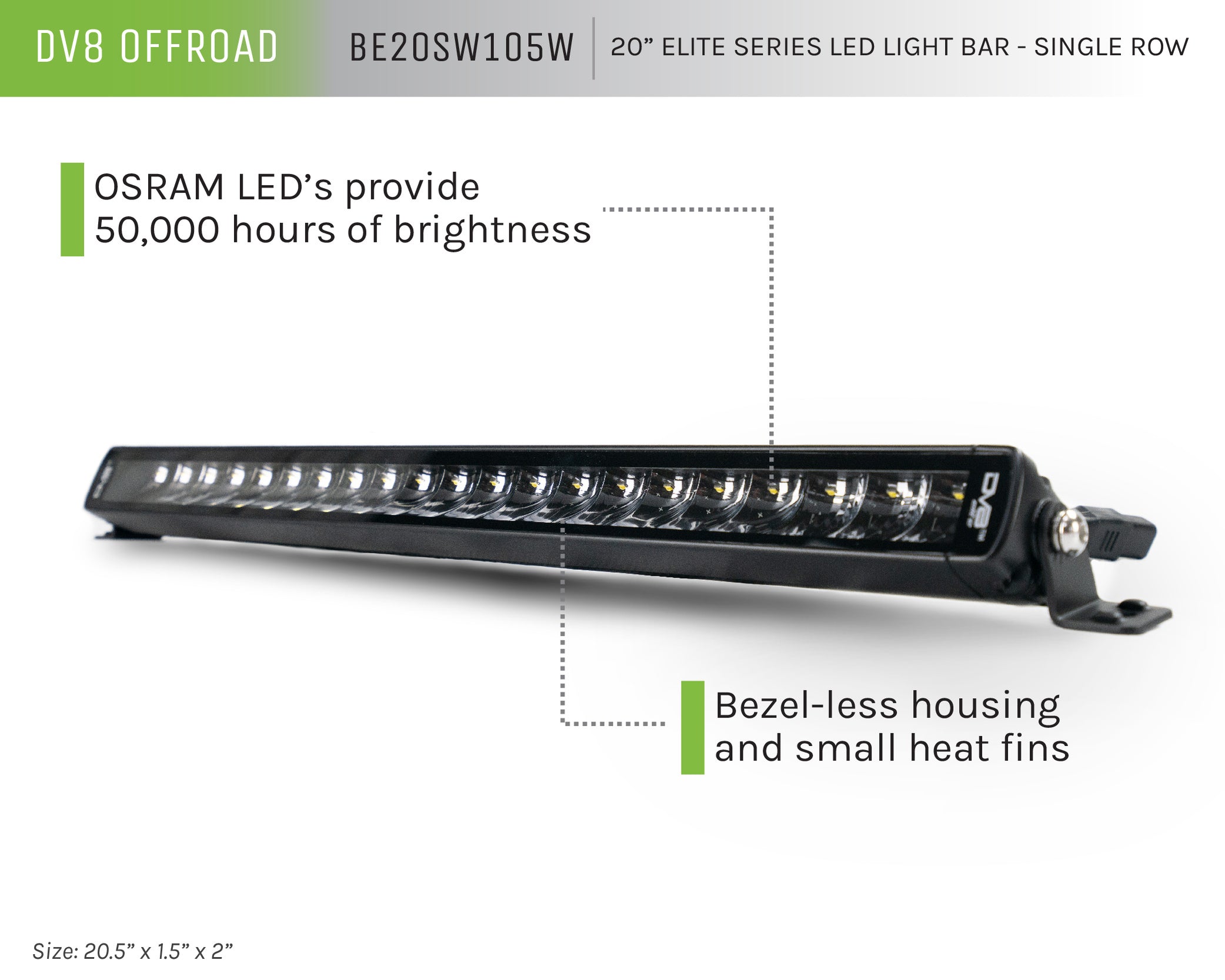 20-Inch Elite Series LED Light Bar - DV8 Offroad