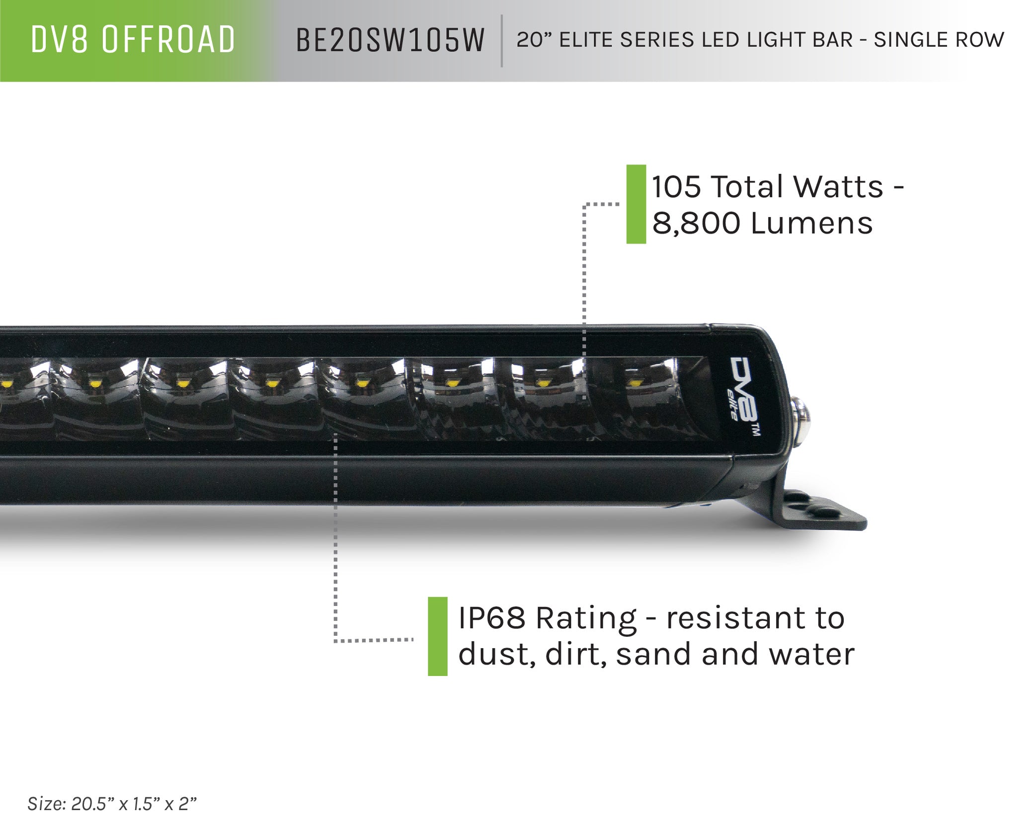 20-Inch Elite Series LED Light Bar - DV8 Offroad