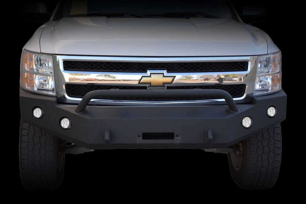 Steel Front Bumper Face Bar For Chevy Silverado 1500/2500 HD (2007-2013) – Black Powder-Coated, Direct Fit