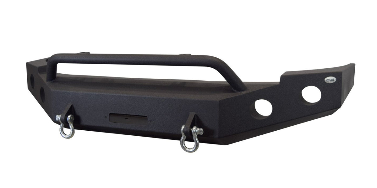 Steel Front Bumper With Winch Plate & Light Holes For 2007-2013 Chevy Silverado 1500 - Black Powder Coated