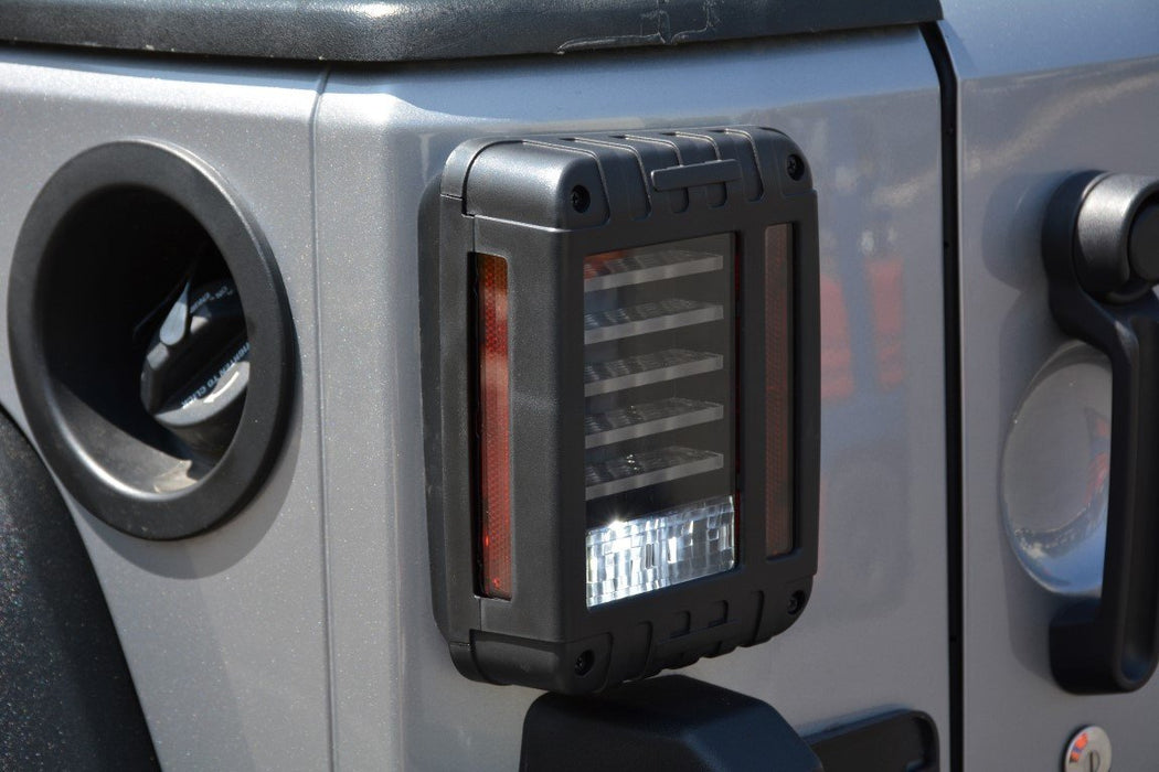 2007-18 Jeep JK LED Tail Lights | Horizontal Style-DV8 Offroad