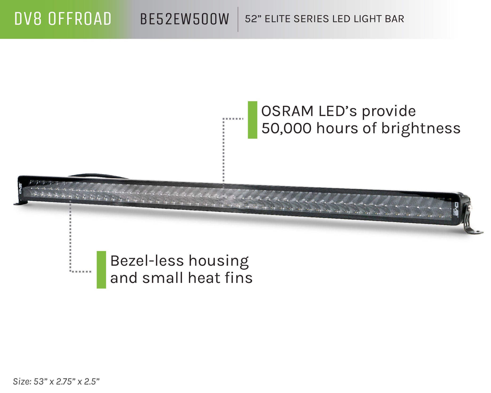 Led 52 Inches 52-Inch Elite Series LED Light Bar - DV8 Offroad