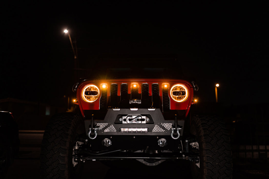 2018-2023 Jeep Wrangler JL Amber Grille Lights